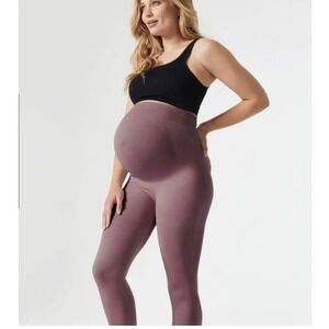 Blanqi Everyday Seamless High Rise Leggings Mauve Purple Womens Large Maternity